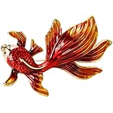 Goldfish Brooch Pins for Women, Lucky Koi Carp Fish Brooch Pin, Cute Goldfish Animal Brooch Lapel Pin, Bohemian Goldfish Brooches Pins for Women Hat Bag Suit Dress Accessories