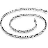 VY JEWELRY DREAM WEAVE - Solid 925 Sterling Silver Necklace for Men - Lengths 18 to 30 inches
