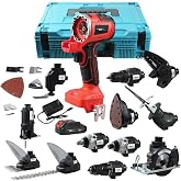 NEWONE 12-Tools Set Power Tool Combo Kits Compatible with De-Walt 20V Battery,Cordless Tool Set,2 Batteries and Charger (12-Tools Set Red)