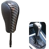 Fouedy Gear Stick Car Automatic Shift Knob Lever HansBall for BMW E39 E46 E53 E60 E61 E63 E64 E83 E81 E82 E87 E90 E91 E92 E93 (Carbon Fiber-Short)