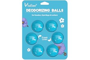 Vlufiee Odor Deodorizer Balls for Sneaker, Fresh Cologne Scent, Essential Oil Sneaker Deodorizer Ball, Small Spaces Odor Eliminator Air Fresheners for Shoes, Gym Bags, Drawers and Locker (Fresh Linen)