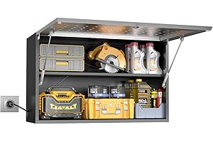 METALMAX Metal Garage Storage Cabinet with Locking, Wall Mounted Tool Cabinets with Door and Shelf, Floating Steel Storage Cabinets, Small Kitchen Wall Cabinet, Flip Up Wall Locker Cabinet, Assembly Required