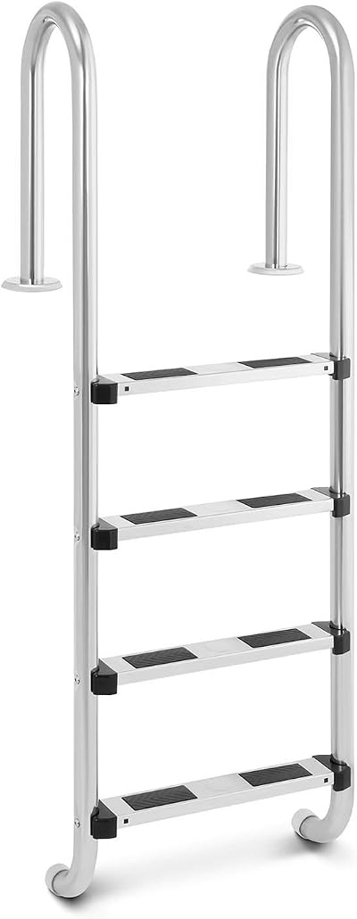 Uniprodo Stainless Steel 4 Steps Pool Ladder Narrow Arch Max Load 180kg