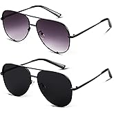 SORVINO Oversized Aviator Sunglasses for Women Men Trendy Retro Bulk Shade Black Faded Sun Glasses Classic UV Protection