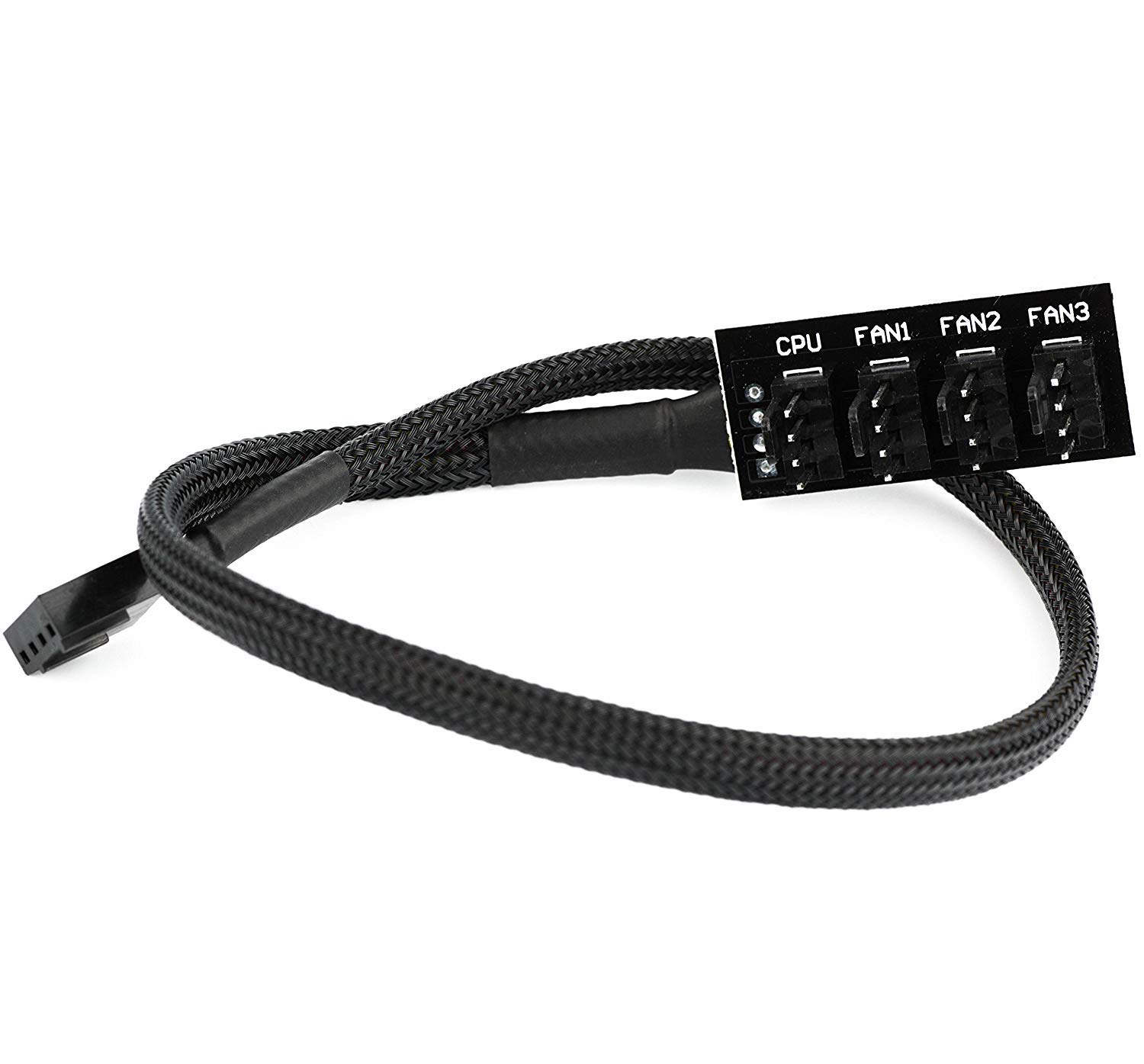 Rabi PWM Fan Hub, PC CPU Cooling 4 PIN/3PIN Fan Power Cable Hub Splitter Adapter Sleeved PWM Case Fan Splitter for 12V Desktop Computer Cooler Case Fans 15 Inch (4 Way)