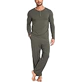 GYS Bamboo Viscose Men's Pajama Sets 2 Piece Long Sleeve Sleep Set with Pockets