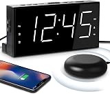 Mesqool Loud Alarm Clock with Bed Shaker Dual Alarm 7" LED Display view 1
