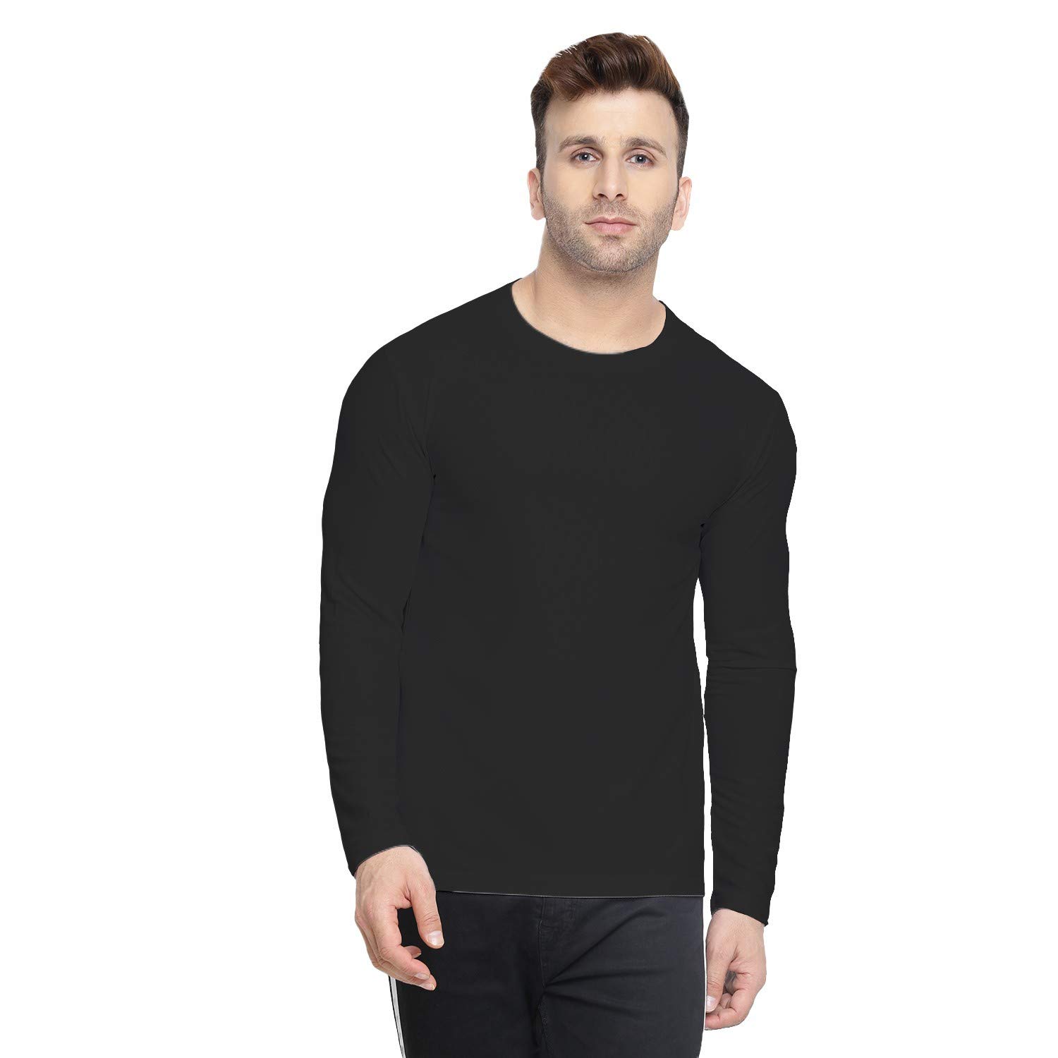 Buy Plain Black Full Sleeves T-Shirt at Amazon.in