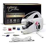 Amazing Creations Portable Handheld Sewing Machine - Includes USB Cable, Bobbins, Threader, Spindle and Replacement Needle - 
