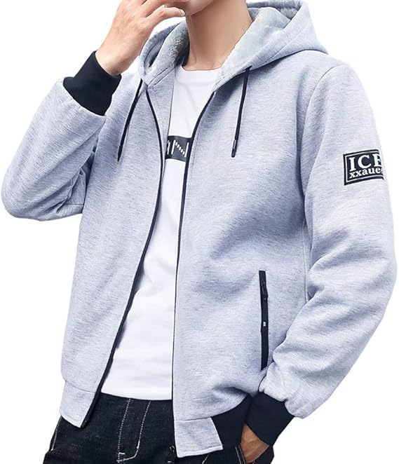 Amazon Bormran メンズ 裏ボア パーカー ジャケット フード付き アウター ジャンパー 防寒 暖かい 秋 冬 起毛 コート ジャケット 通販