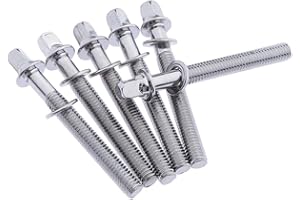 DYNWAVE 6pcs Silver 2 Inch Drum Tension Rods for Tom Snare Drum Build Accessories