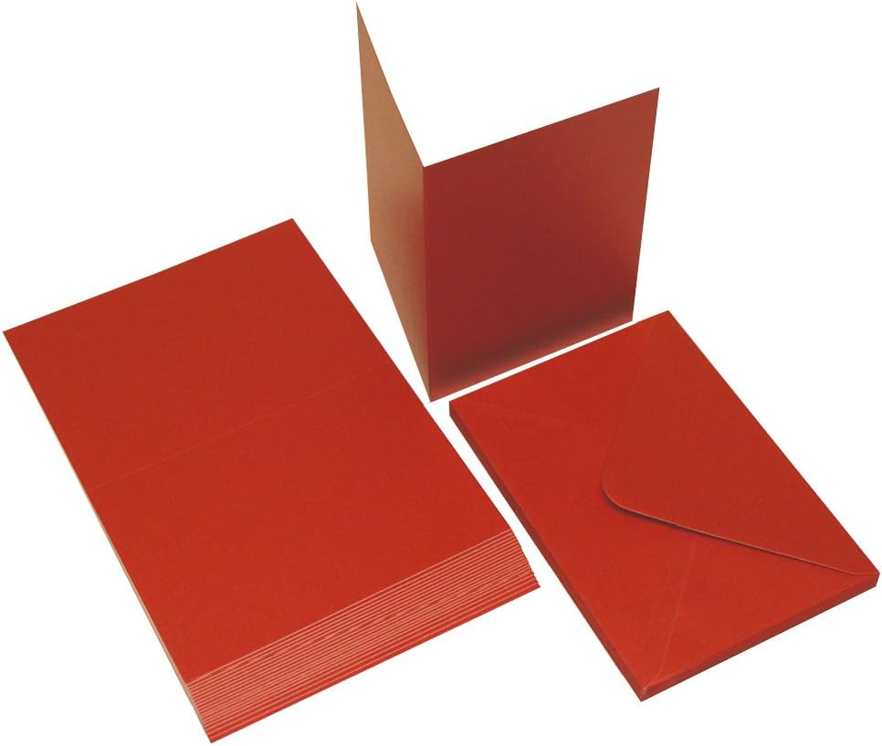 Craft UK 2096 C6 Centura Pearl Card and Envelope Pack of 20 - Berry Red