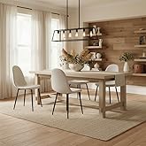 Homy Casa Dining Chairs Set of 4 Side Chair - Ergonomic Upholstery Anti-Rust Metal Legs Armless for Dining Room Kitchen Bistr