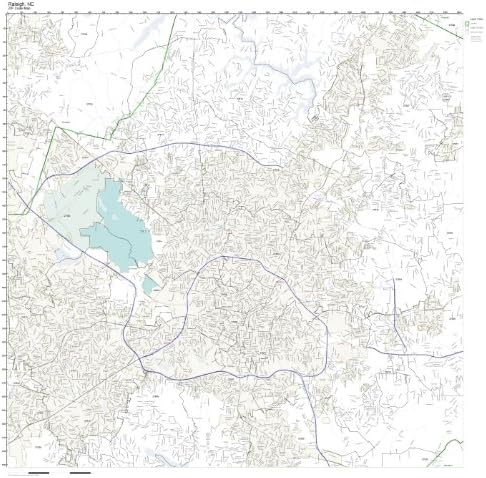 Working Maps Zip Code Wall Map of Raleigh, NC Zip Code Map Not Laminated