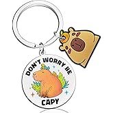 Ikacvb Cute Capybara Keychain For Women Friend Funny Mental Health Gifts For Women Coworkers Unique Capybara Lovers Gift Birthday Christmas Stuff