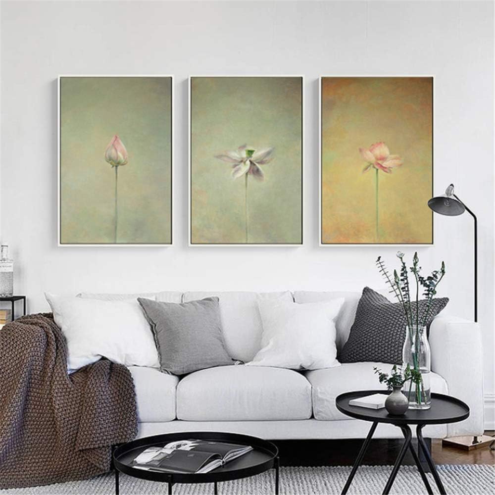 Amazon キャンバスペインティングプリントインクロータスペインティング禅錯視ヨガポスターウォールアート絵シンプルベッドルームデコレーションx30 Cm 7 8 X 11 8 X3フレームなし ウォールステッカー オンライン通販