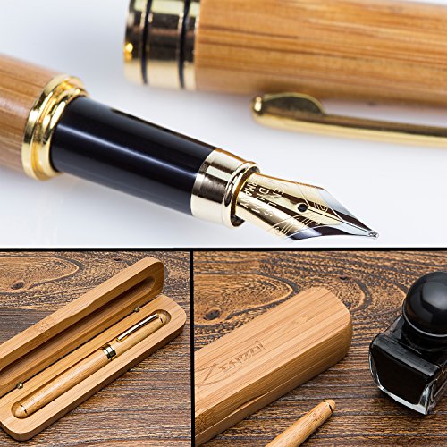 Fountain Pen Writing Set Case 100% Handcrafted Bamboo Vintage Collection with Ink Refill Converter - You Get Best Signature Calligraphy Antique Executive Business Gift Pens - 100% Quality Guarantee Office Products, Office & School Supplies, Writing & Correction Supplies, Pens & Refills, Counter Pens