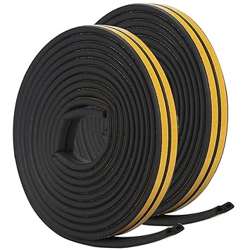 Dichtungsband für Türen,Adkwse Türen Dichtung D-Profil Gummidichtung Fensterspalten Gegen kalte Zugluft, Lärm (2 Rollen insge