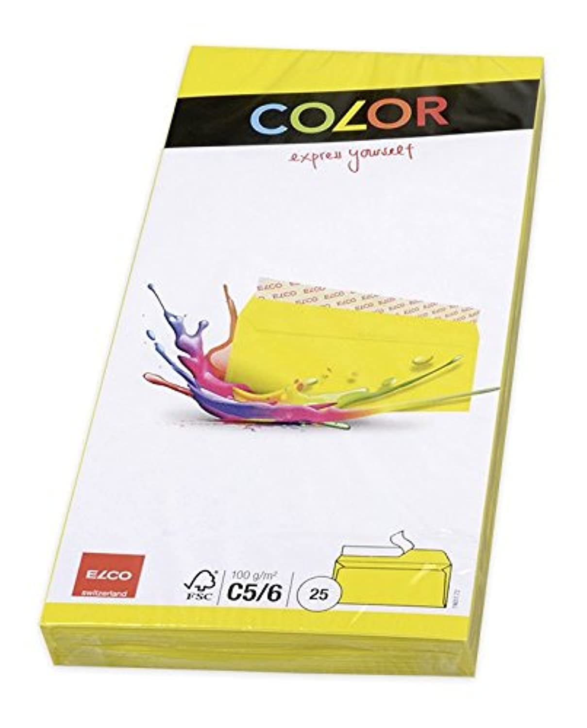 Elco C5/6 DL"Cellozip Color" Envelope - Bright Yellow (Pack of 25)