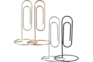 ENENES 5.2 Inch Desktop Memo Holder, 4 Pack Jumbo Metal Desk Paper Clip Organizer for Office Table, Place Card, Bills, Photos, Table Numbers, Multi-Purpose Document Stand Accessory
