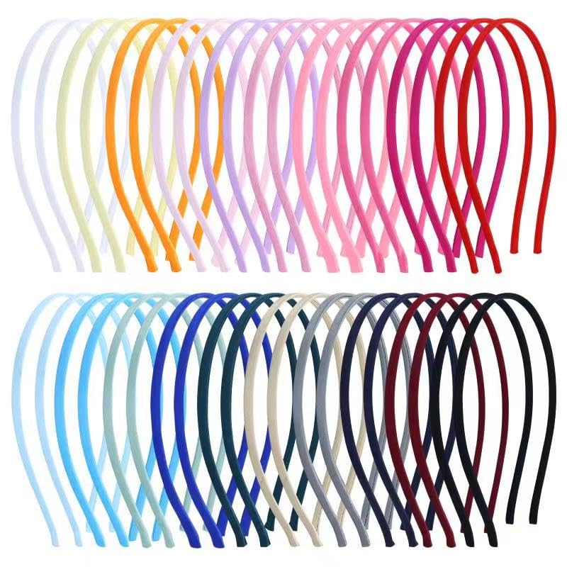 Cinaci 40 Pieces in 20 Colors Colorful 6mm Thin Skinny Stain Covered Metal Headbands Simple Plain DIY Craft Hair Bands Accessories for Women Girls Teens Kids Toddlers