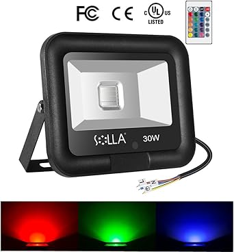 SOLLA 30W Foco LED RGB con control remoto, Proyector LED de ...