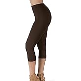 SATINA High Waisted Capri Leggings for Women (Plus Size, Coral)