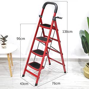 LRZLZY 4-Paso Escalera, Escaleras de Tijera Plegable portátil, for