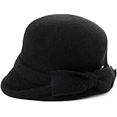 Womens 1920s Vintage Wool Felt Cloche Bucket Bowler Hat Winter Crushable