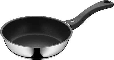 Wmf devil - frigideira ø20 cm com revestimento antiaderente, aço inoxidável polido para todos os tipos de fogões, sem pfoa