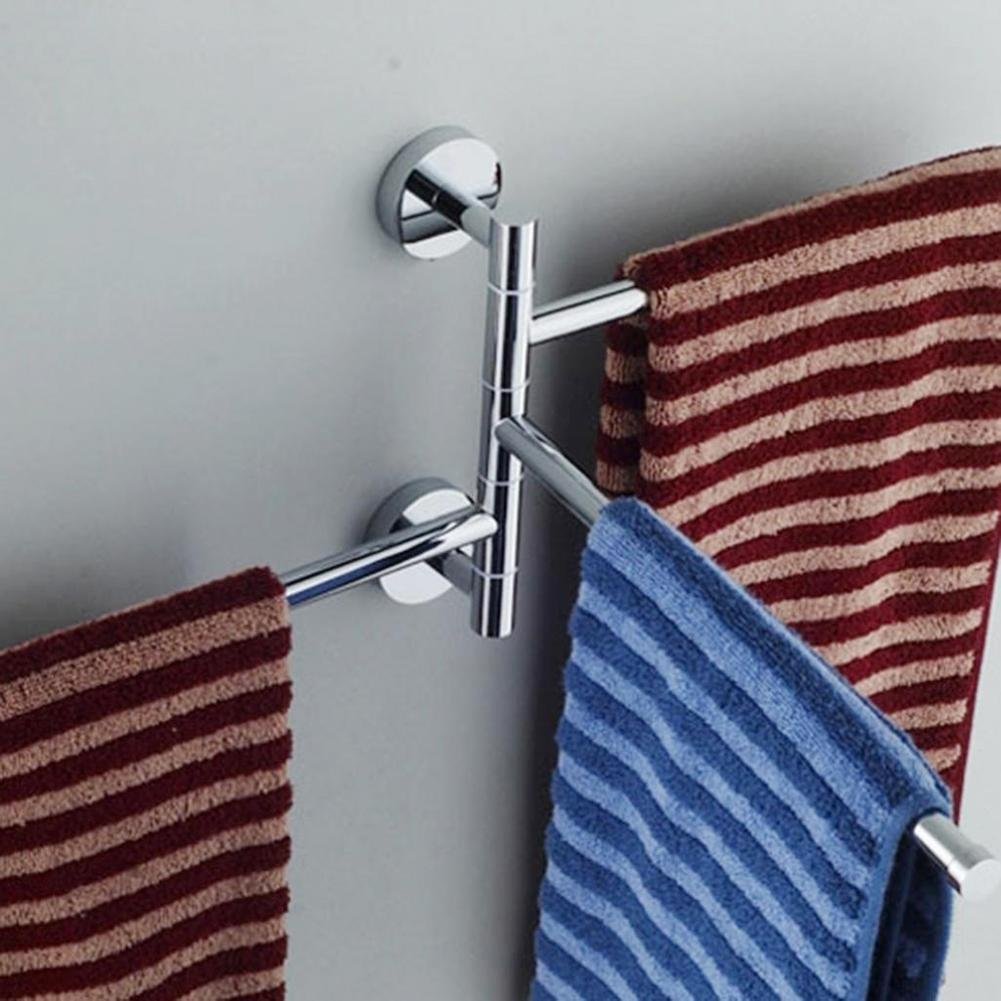 Ferretería 4 ganchos giratorios para colgar toallas 3 Swivel Bars