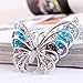 Reizteko Butterfly Keychain Sparkling Keyring Crystal Rhinestones Purse Pendant Handbag Charm Gift Bag (Silver)