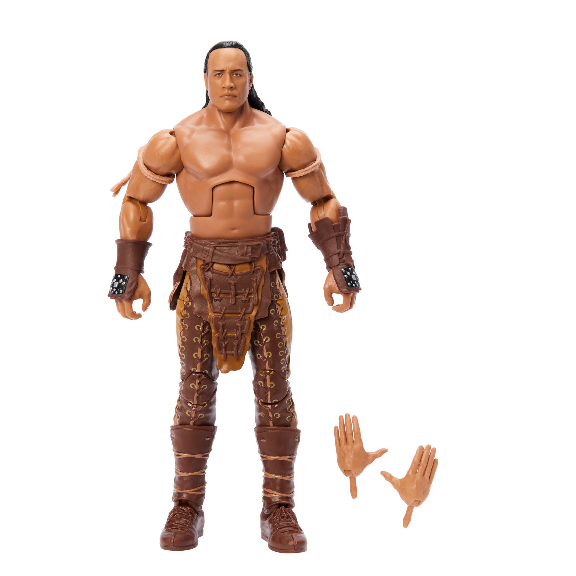 WWE Elite Action Figure & Accessories, 6-inch Collectible The Rock as the Scorpion King with 25 Articulation Points & Swappable Hands, HTX24