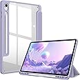 Fintie Hybrid Slim Case for Samsung Galaxy Tab S10 FE/ S9 FE 5G 10.9 Inch/Tab S9 11 Inch with S Pen Holder, Shockproof Cover with Clear Transparent Back Shell, Auto Wake/Sleep, Lilac Purple