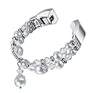 bayite For Fitbit Alta HR and Alta Bands, Pearl Natural Stone Bracelet Bead Replacement Elastic Stretch Strap Women Girls White Small