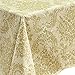 Eforcurtain Floral PVC Water and Oil Resistant Tablecloth Soft Flannel Back Table Cover, Wheat/Greenish, 54