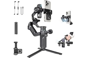 FeiyuTech SCORP Mini 3 Gimbal Stabilizer for Smartphone, Built-in AI Tracking Module & Cooling Fan, 2KG Payload 3-Axis Phone Gimbal with Integrated Grip Design, Gimbal Stabilizer for iPhone & Android