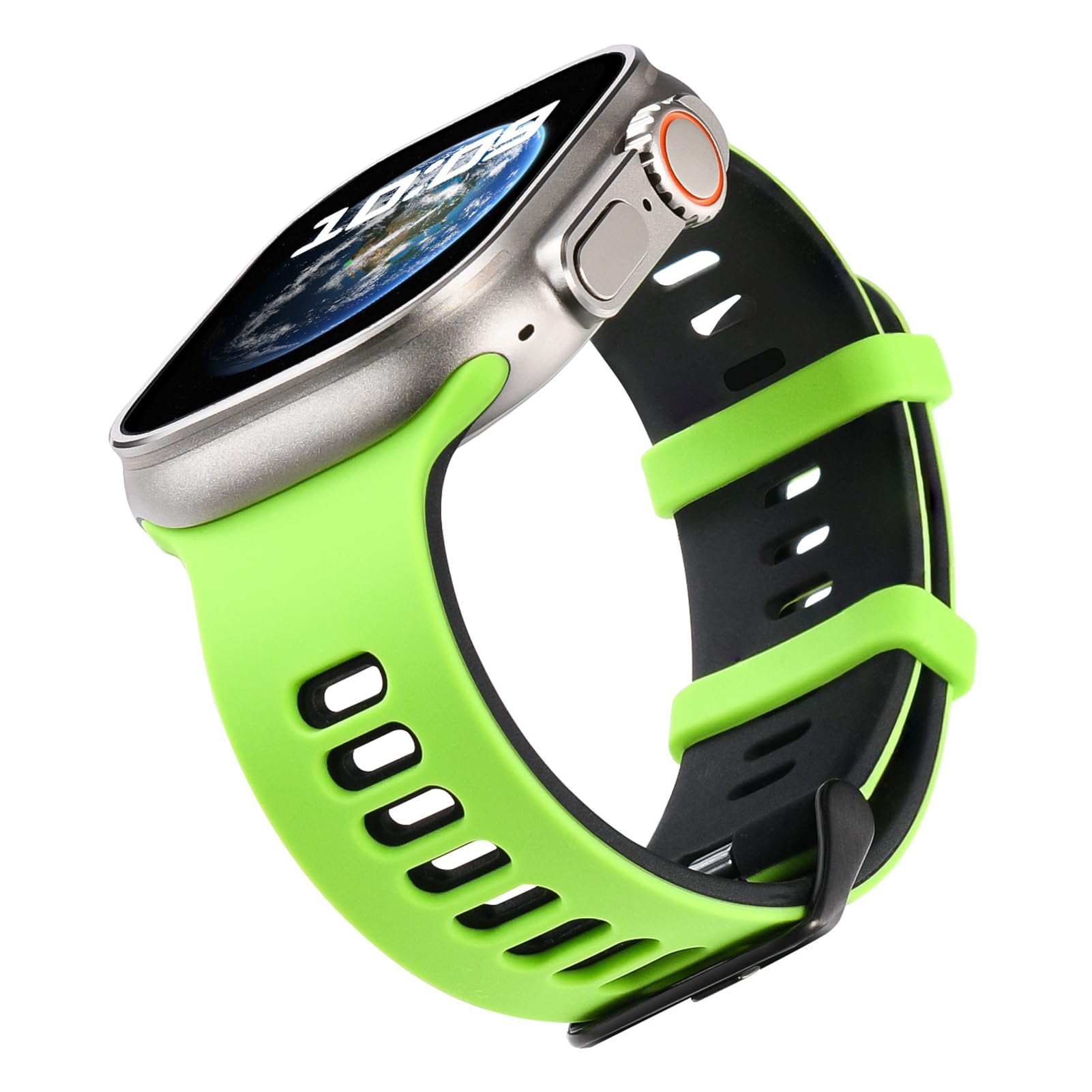 Sport Straps Compatible with Apple Watch Ultra 1/2 Starp Men 49mm 45mm 44mm 42mm,Soft Silicone Wristbands for Apple Watch iWatch Series 8 7 6 5 4 SE(1 Pack)