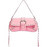 Verdusa Women's Y2K Purse Trendy Goth Studded Punk Leather Shoulder Bag 2000s Purse