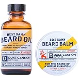 Duke Cannon Supply Co. Best Beard Bundle - 3 oz. Oil & 1.6 oz. Balm, Redwood Scent, Travel Size, 2-Piece Set