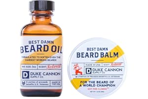 Duke Cannon Supply Co. Best Beard Bundle - 3 oz. Oil & 1.6 oz. Balm, Redwood Scent, Travel Size, 2-Piece Set