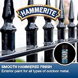 Hammerite Direct to Rust Hammered Black Metal Paint 400ml Aerosol view 2