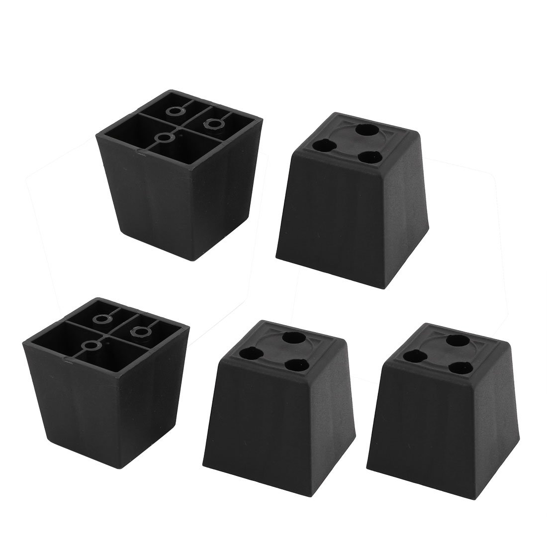 Sourcingmap 5Pcs 50mmx40mmx50mm Trapezoid Shaped Cabinet Sofa Leg Feet Black Plastic