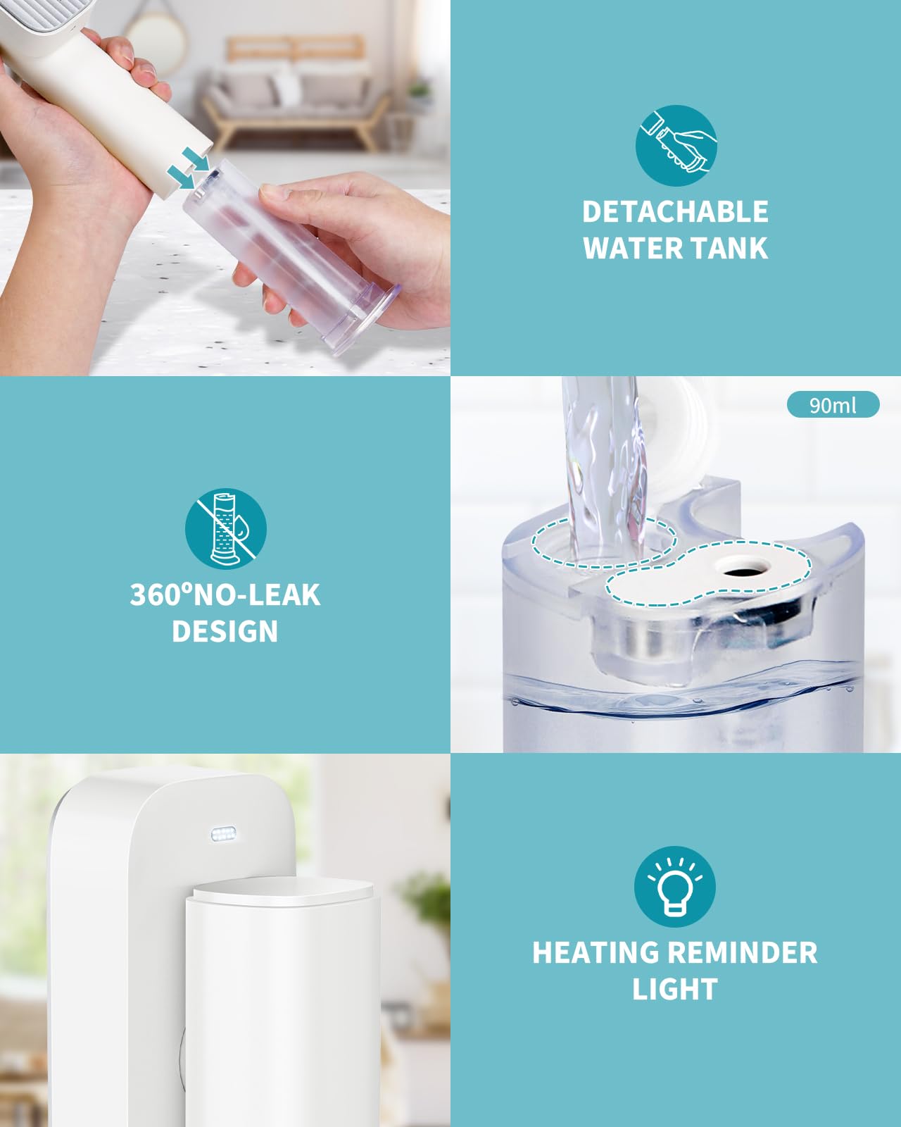Travel Steamer for Clothes, Portable Garment Steamer & Iron 2 in 1, 10s Heat Up, Large Heat Panel, 15mins Continous Steam,1200W Light Small Handheld Steamer for Home & Travel