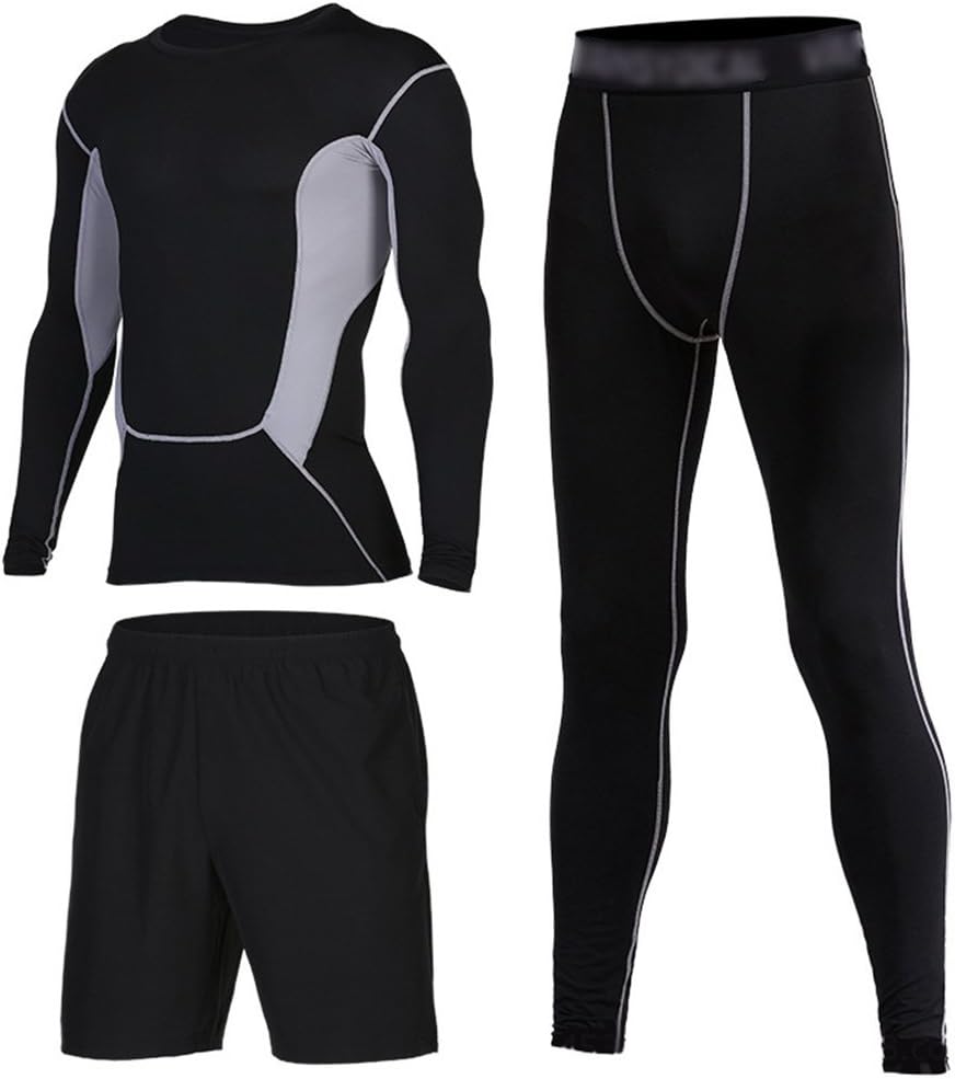 YAANCUN Fitness Gym Clothing Set Fitness Sports Running Yoga Athletic Suit Lightweight Sport Clothing for Men Compatible for Running Gym Basketball and Daily Casual