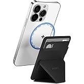 MOFT MagSafe Wallet for iPhone 15/14/13/12 Series, Strong Magnetic Phone Card Holder Fit 2 Cards & 3 Viewing Angles & Stain-Resistant Vegan Leather Phone Stand, Night Black
