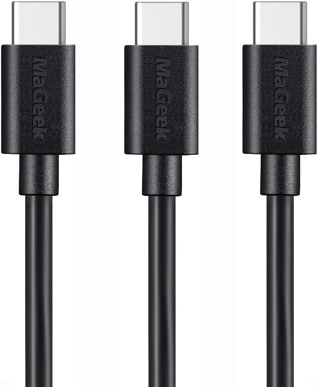 MaGeek USB Type C To Type C Cable, (3-Pack)(3.3ft) USB Type-C to USB Type-C 2.0 Cables for Samsung Galaxy S8,S8 Plus, Nexus 6P, LG G6, new MacBook, Google Pixel XL,OnePlus2 and more (Black)