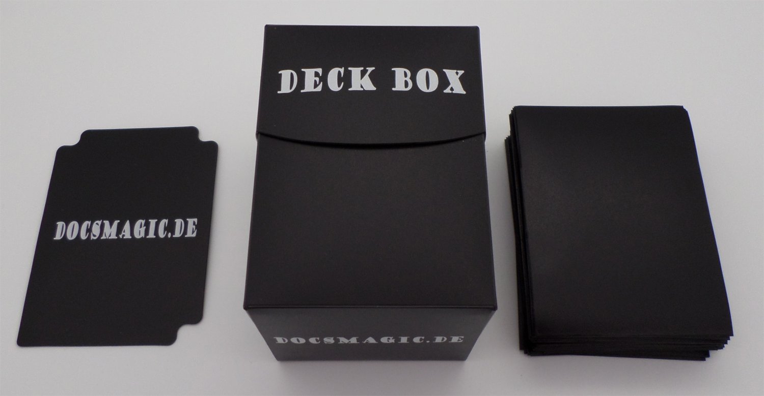 docsmagic.de Deck Box Big + 100 Mat Black Sleeves Standard - PKM - MTG