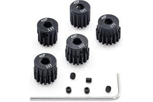 SURPASS HOBBY USA Surpass 48P Pinion Gear Set Hardened 13T 14T 15T 16T 17T Pinion Gear 3.175mm Inner Hole fit for 1/10 RC Car with Screwdriver (5pack)