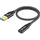 PHIXERO [10Gbps] USB C Female to USB Male Adapter 3.1 Gen 2 (1 Ft), 3A Fast Charging USB A to USB C Adapter with 10Gbps Data Transfer and Charging for Laptop, PC, Flash Disk, Quest Link, Charger
